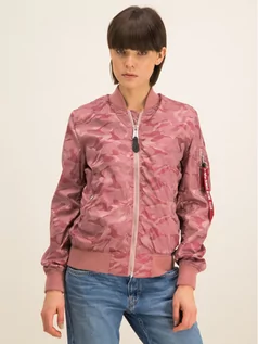 Kurtki damskie - Alpha Industries Kurtka bomber Ma-1 Vflw Shiny Como 186014 Różowy Slim Fit - grafika 1