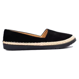 Slip on damskie - W. Potocki Czarne zamszowe trampki slip on damskie Potocki - grafika 1