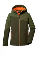 Kurtki i płaszcze dla chłopców - killtec Chłopcy Kurtka typu softshell/kurtka outdoorowa z kapturem KOS 263 BYS SFTSHLL JCKT, green, 128, 41552-000 - miniaturka - grafika 1