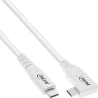 Kable USB - Kabel USB InLine InLine® USB4 cable, USB Type-C, one side angled, PD 240W, 8K60Hz, TPE white, 0.5m - miniaturka - grafika 1