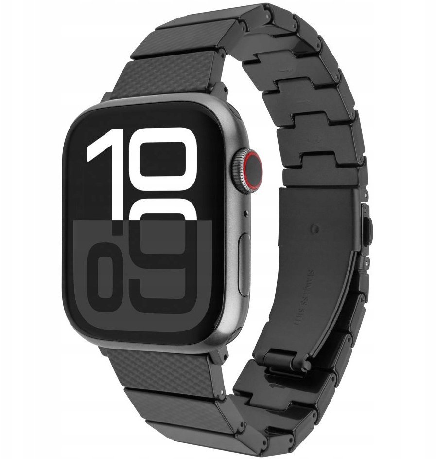 Fixed Pasek z żywicy Resin do zegarka Apple Watch 38/40/41 mm, Carbon Black