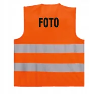 Odzież robocza - kamizelka odblaskowa pomarańczowa z nadrukiem FOTO roz.M - miniaturka - grafika 1