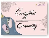 Pozostałe akcesoria kosmetyczne - Certyfikat ze szkolenia online LIVE Ornamenty by Iwona Kieta Wersja Drukowana - miniaturka - grafika 1