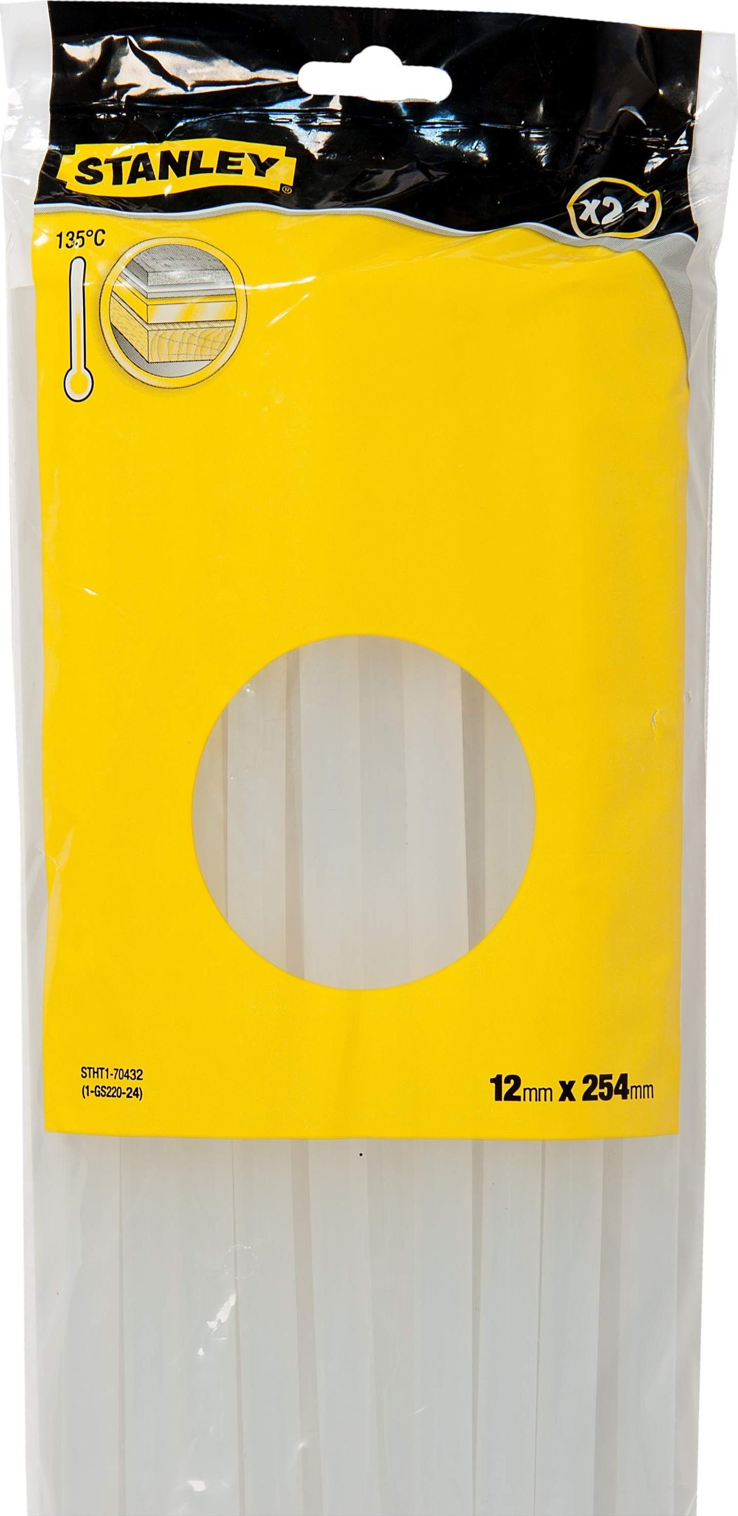 Stanley Wkłady klejowe 12 mm x 250 mm przezroczyste 24 szt. STHT1-70432