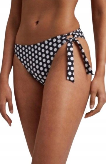ESPRIT DÓŁ KOSTIUM BIKINI DO PŁYWANIA CZARNY W GROSZKI WIĄZANY 42 SPN