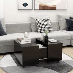 vidaXL vidaXL Stolik kawowy, czarny, 60x60x38 cm, płyta wiórowa - Ławy i stoliki kawowe - miniaturka - grafika 1