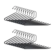 Skarpetki dla dzieci - Relaxdays Wieszak na spodnie, zestaw 20 sztuk, kształt S, antypoślizgowe wieszaki na ubrania, do zawieszenia spodni, oszczędność miejsca, metal, srebrny/czarny - miniaturka - grafika 1