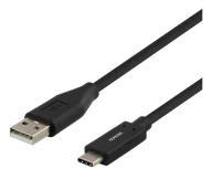 Kable USB - Kabel USB Deltaco USB-A - USB-C 1 m Czarny (Deltaco USB Type-C cable - 1m USB Type) - miniaturka - grafika 1