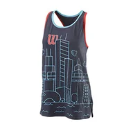 Koszulki i topy damskie - Wilson Damski tank top, CHI COTTON TANK wielokolorowa Niebiesko-szary (Outer Space) L - miniaturka - grafika 1