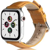 Paski - Beline pasek Apple Watch Leather 42/44/45/49mm jasnobrązowy /light brown - miniaturka - grafika 1