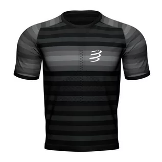 Koszulki sportowe męskie - COMPRESSPORT Koszulka biegowa RACING SS T-SHIRT czarna - grafika 1