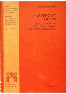 Parterowy Olimp - Książki o kulturze i sztuce - miniaturka - grafika 1
