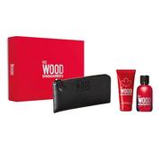 Kosmetyki do kąpieli - Dsquared2 Red Wood Pour Femme zestaw woda toaletowa spray 100ml + żel pod prysznic 100ml + portfel - miniaturka - grafika 1