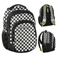 Plecaki szkolne i tornistry - Paso Plecak Szkolny Młodzieżowy Trzykomorowy Szachownica Z Kieszenią Smiley World BeUniq - miniaturka - grafika 1