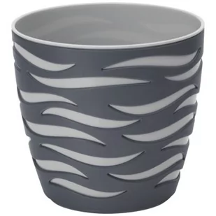 Doniczka SAHARA DUO 18 antracyt + platyna - Donice - miniaturka - grafika 1