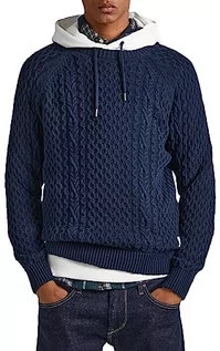 Swetry męskie - Pepe Jeans Sweter męski Sly, Niebieski (Dulwich), XXL - grafika 1