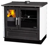 Kuchnie węglowe - PLAMEN 910 GLAS biała kuchnia żeliwna na drewno - miniaturka - grafika 1