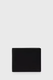 Portfele - Hugo portfel skórzany męski kolor czarny - - grafika 1