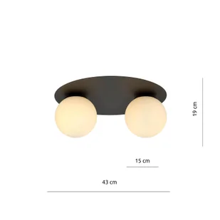Emibig Solar lampa sufitowa 2-punktowa czarna/biała 1127/2 1127/2 - Lampy sufitowe - miniaturka - grafika 5