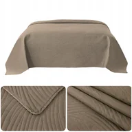 Koce - NARZUTA kapa pled 220x240 PIKOWANA tłoczona MIKROFIBRA Federico BEŻOWA - miniaturka - grafika 1