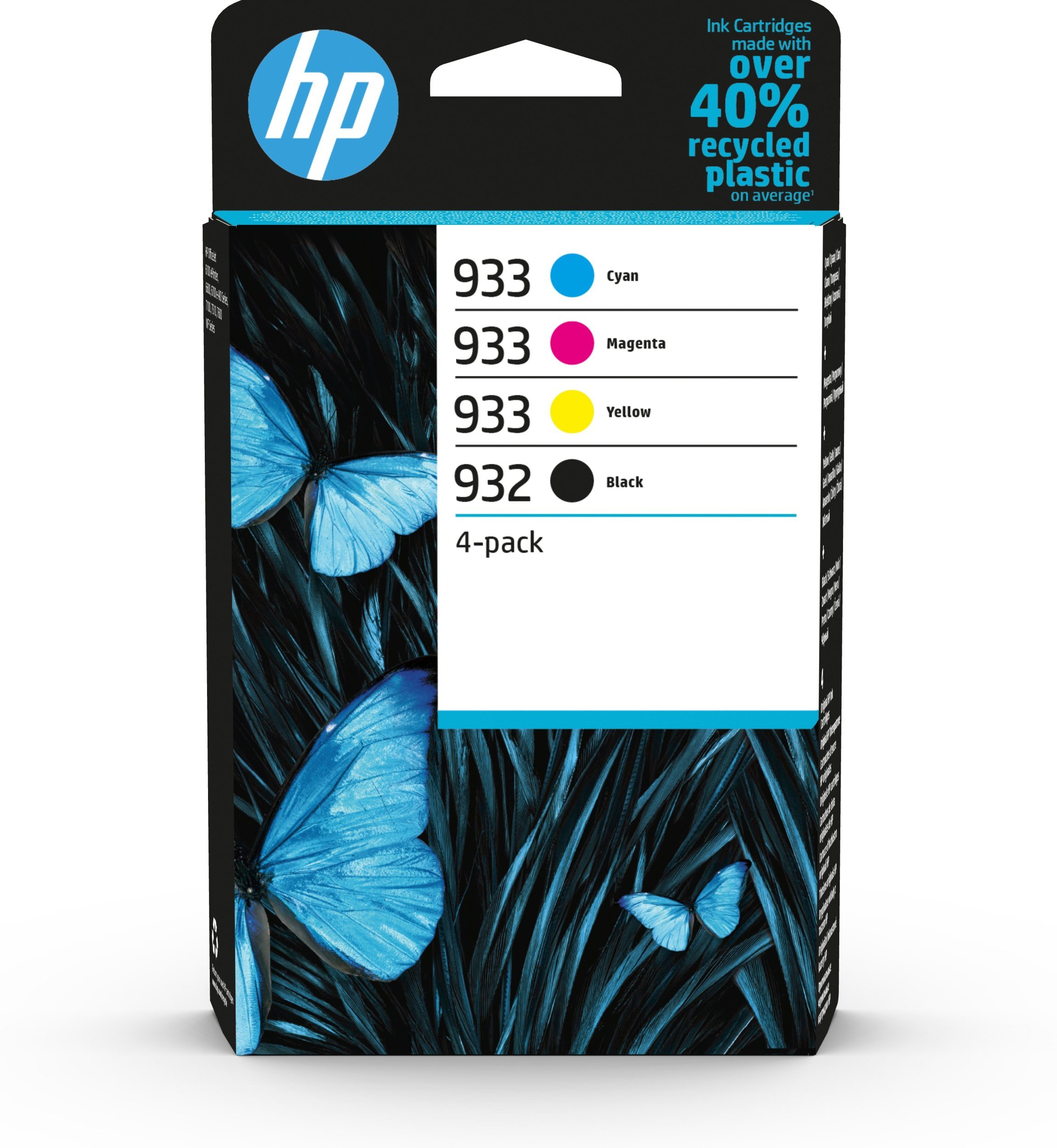 Tusz HP 932/933 Combo Pack - 4-pak - Czarny, Żółty, Cyjan, Magenta - original - Officejet - Tusz - do Officejet 6100, 6600 H711a, 6700, 7110, 7610 6ZC71AE#LS1