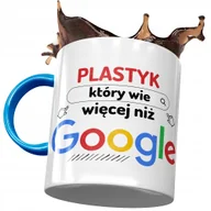 Kubki - Kubek Błękitny Dla Plastyka Wie Więcej Niż Google z Nadrukiem ze Zdjęciem + Opakowanie na prezent (wzór 02) - miniaturka - grafika 1