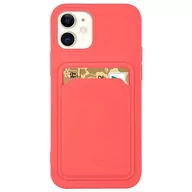 Etui i futerały do telefonów - Card Case silikonowe etui portfel z kieszonką na kartę dokumenty do iPhone 12 Pro Max pomarańczowy - miniaturka - grafika 1