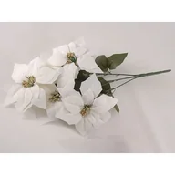 Sztuczne kwiaty - Gwiazda betlejemska bukiet 5 sztuk biały - miniaturka - grafika 1