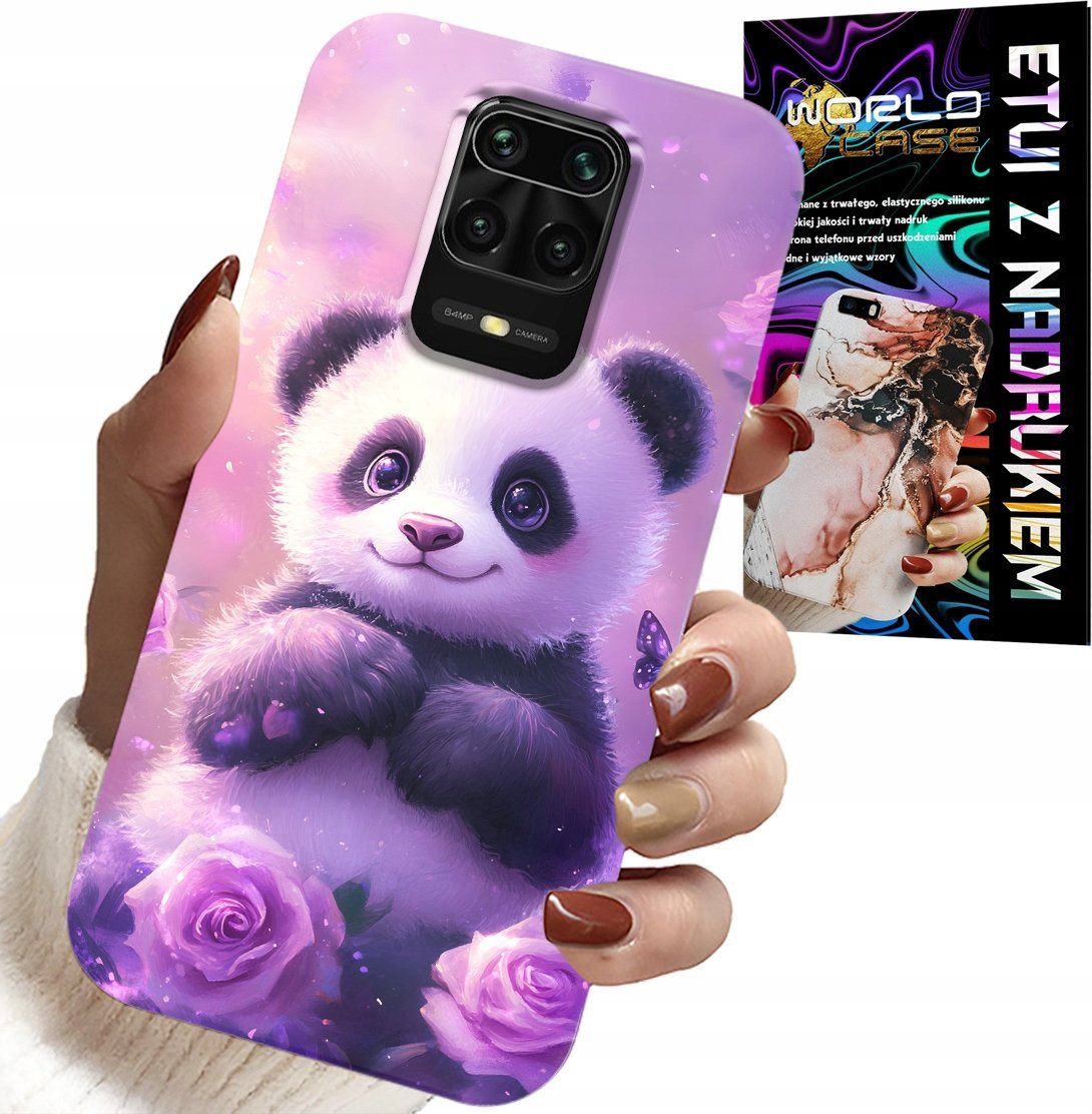 ETUI DO XIAOMI NOTE 9 PRO / 9S - SŁODKA PANDA WZORY DLA DZIECI + SZKŁO