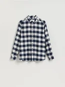 Koszule męskie - Reserved - Koszula regular fit w kratę - granatowy - miniaturka - grafika 1