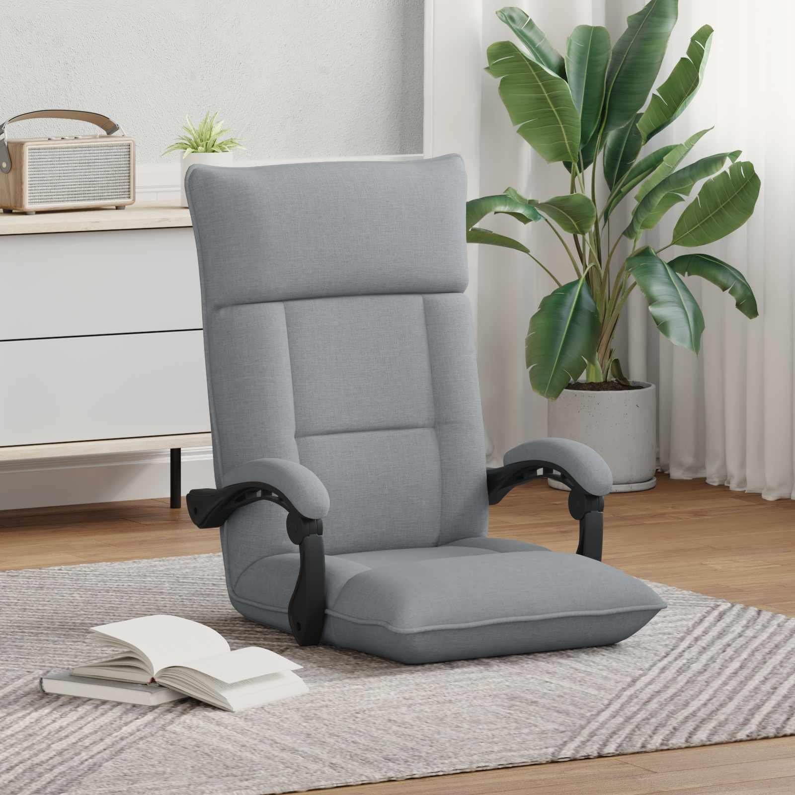 vidaXL vidaXL Krzesło na podłogę Jasnoszary 66 x 66 x 80 cm tkanina