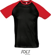 Koszulki męskie - SOLs 11190 Raglan Funky 150 Koszulka męska - Kolor: Czarny/Czerwony - Rozmiar: 3XL - miniaturka - grafika 1