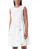 Sukienki - TILDEN Damska sukienka midi 37230922, wełniana biel żółta, XS, Wełna biała, żółta, XS - miniaturka - grafika 1
