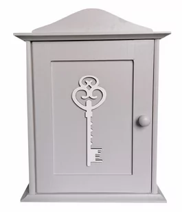 Szafka na klucze szara biały klucz - Szafki na klucze - miniaturka - grafika 1