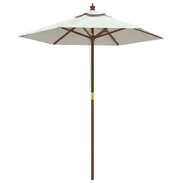 Parasol ogrodowy piaskowy 196 x 231 cm z drewna, z wentylacją