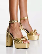 Sandały damskie - Sandały Damskie Klasyczne Złote Metaliczne 38 Rol - miniaturka - grafika 1