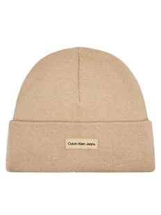 Calvin Klein Jeans Czapka Inst Patch Beanie K50K512142 Beżowy - Czapki damskie - miniaturka - grafika 1
