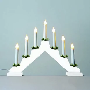 Świecznik adwentowy z żarówką ciągnioną LED Filament, biały - Oświetlenie świąteczne - miniaturka - grafika 1