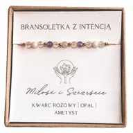 Bransoletki - Bransoletka z intencją Miłość i Szczęście, kwarc, opal, ametyst - miniaturka - grafika 1