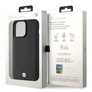 Etui BMW Leather Diamond Pattern na iPhone 15 Pro Max - czarne - Etui i futerały do telefonów - miniaturka - grafika 5