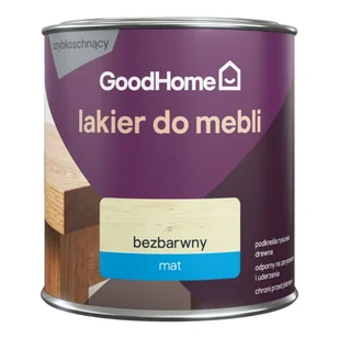 GoodHome Lakier do mebli bezbarwny mat 0,75 l - Lakiery do drewna - miniaturka - grafika 1