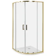 Kabiny prysznicowe - Beliani Kabina prysznicowa JUKATAN 90 x 90 x 185 cm Złoty - miniaturka - grafika 1