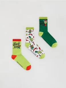 Reserved - Świąteczne skarpetki Grinch 3 pack - zielony - Skarpetki dla dzieci - miniaturka - grafika 1