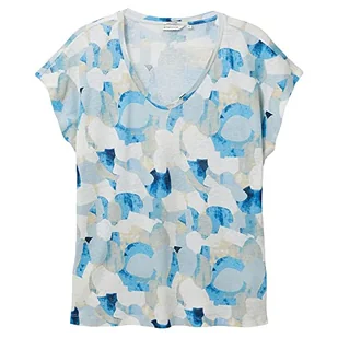 TOM TAILOR T-shirt damski, 32135 - Blue Shapes Design, S - Koszulki i topy damskie - miniaturka - grafika 1