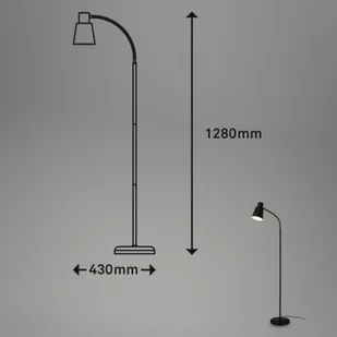 Briloner Lampa stojąca 1474015 z metalu czarna - Lampy stojące - miniaturka - grafika 2