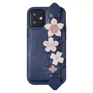 Etui i futerały do telefonów - Kingxbar Sweet Series żelowe etui ozdobione oryginalnymi Kryształami Swarovskiego z podstawką iPhone 12 Pro / iPhone 12 niebieski - miniaturka - grafika 1