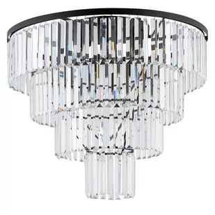 Nowodvorski Luksusowy plafon kryształowy CRISTAL BLACK L 12x E14 40W czarny 7630 - Lampy sufitowe - miniaturka - grafika 1