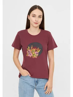Koszulki i topy damskie - Bench Koszulka "Anita" w kolorze ciemnoczerwonym - grafika 1