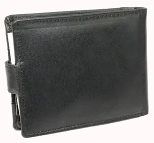 Portfel Męski Skórzany ANDREAS Skóra Licowa Mały Poziomy Z Zapięciem CZARNY RFID HK5130B ML 11,5 x 9 x 3 [cm] - Portfele - miniaturka - grafika 4