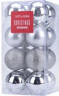 Ozdoby bożonarodzeniowe - Zestaw ozdób bożonarodzeniowych Agira 16 szt., srebrny śr. 5 cm - miniaturka - grafika 1